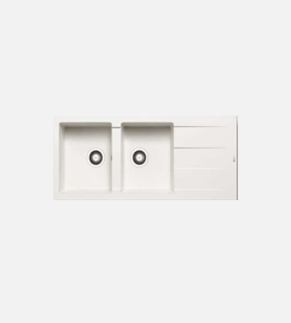EVIER MARIANI 2 BACS BLANC
